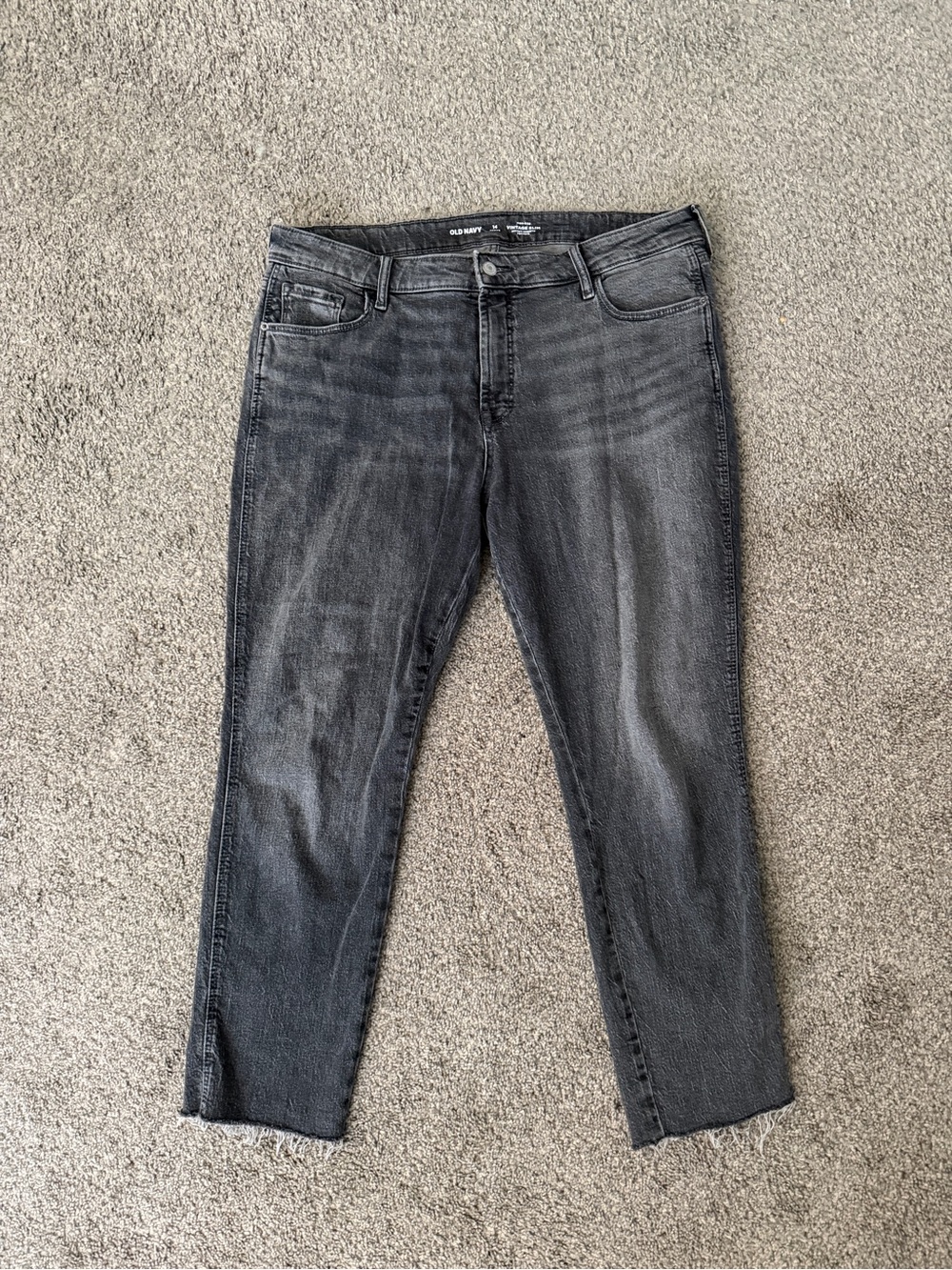 Old Navy Washed Black Ankle Cropped Straight Jeans